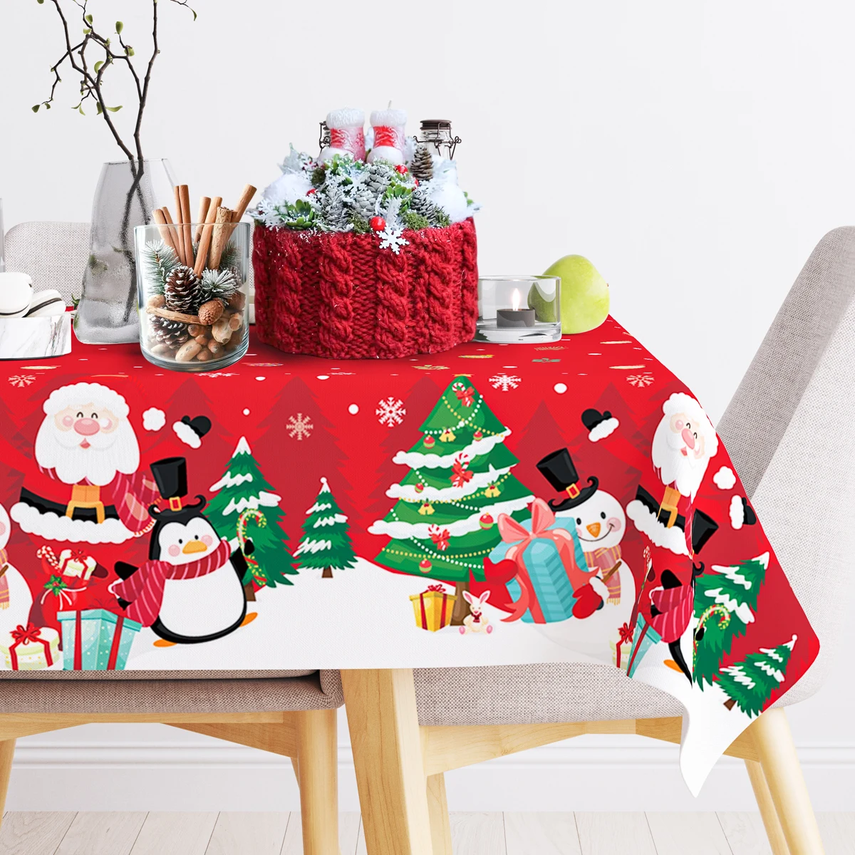 Christmas Tablecloth Merry Christmas Decoration for Home 2025 Pendant Xmas Table Cover Ornament Navidad Natal New Year Gift 2026 - Image 5