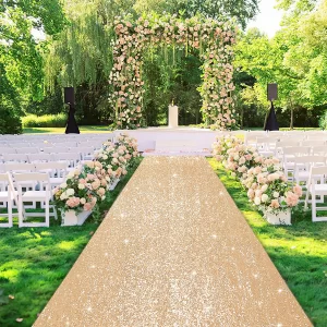Wedding Aisle Runner Carpet Anti-slip Wedding Golden Carpet Wedding Gold Carpet Ceremony Party Stage Rugs Wedding Carpet