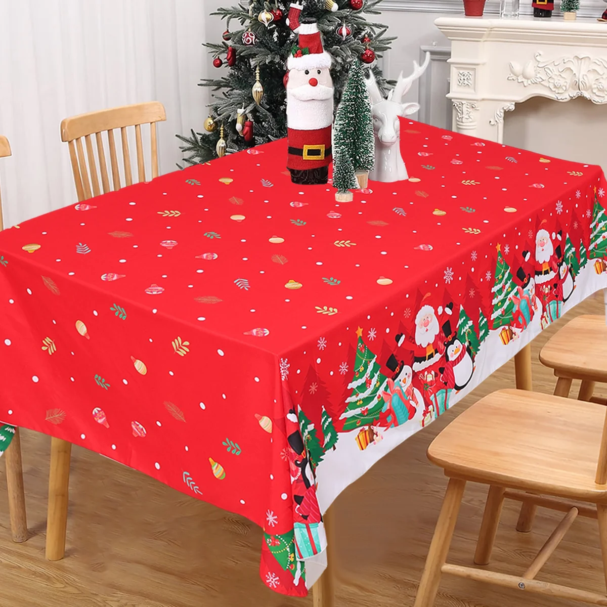 Christmas Tablecloth Merry Christmas Decoration for Home 2025 Pendant Xmas Table Cover Ornament Navidad Natal New Year Gift 2026 - Image 2