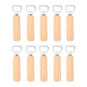 10PCS Bottle Opener Wood Handheld Beer Can Opener Household Kitchen Bar Tools for Home Handheld Wine Soda Glass Cap Gadgets