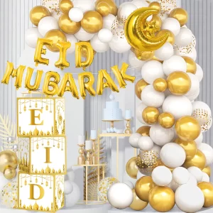 Eid Mubarak Balloon Box Background Ramadan Kareem Decoration Balloons Box Ramadan Mubarak Muslim Islamic Party Supplies 2025